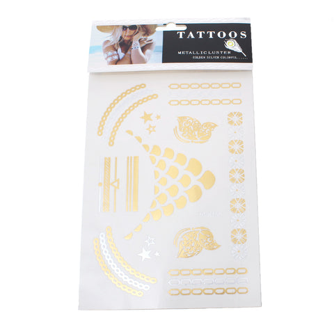 Sexy Sparkles Metallic Waterproof Temporary Tattoo Sticker Body Art Metallic Colors Jewelry... - Sexy Sparkles Fashion Jewelry - 2