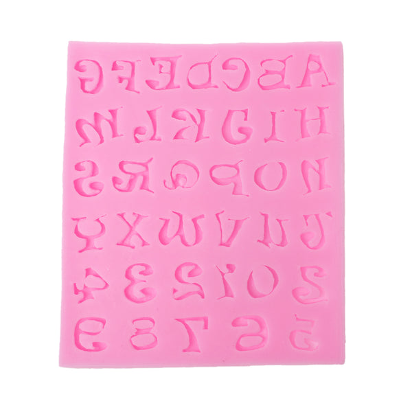Sexy Sparkles Food Grade Silicone Fondant Cake Sugarcraft Clay Baby Shower Mold (Alphabet A-Z Number 0-9 Pink)