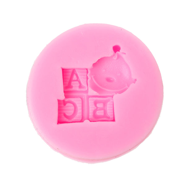 Sexy Sparkles Food Grade Silicone Fondant Cake Sugarcraft Clay Baby Shower Mold (ABC Baby Pink)
