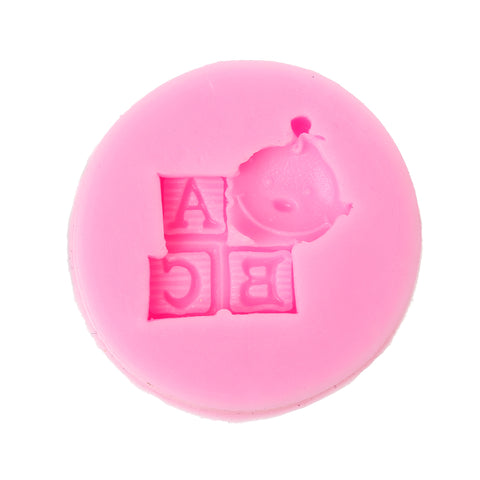 Sexy Sparkles Food Grade Silicone Fondant Cake Sugarcraft Clay Baby Shower Mold (ABC Baby Pink)