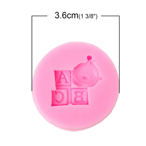 Sexy Sparkles Food Grade Silicone Fondant Cake Sugarcraft Clay Baby Shower Mold (ABC Baby Pink)