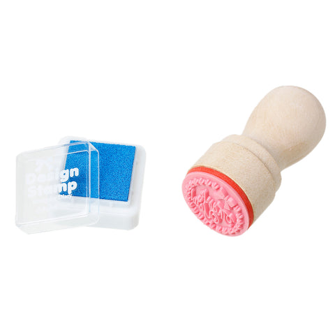 1 Set Wood Seal Stamp with Blue Ink Pad "Thank You" Bowknot Pattern - Sexy Sparkles Fashion Jewelry - 1