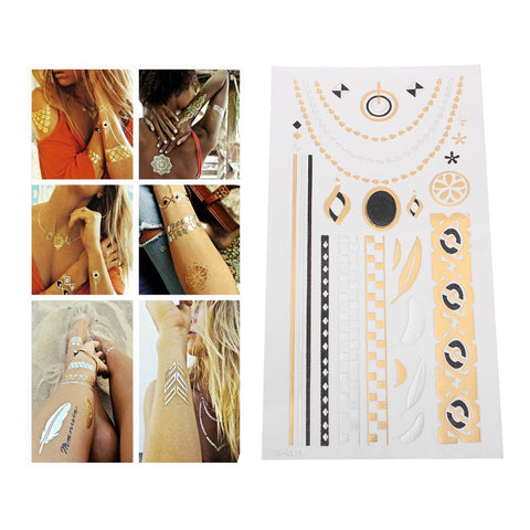 Sexy Sparkles Metallic Waterproof Temporary Tattoo Sticker Body Art Metallic Colors Jewelry... - Sexy Sparkles Fashion Jewelry - 1