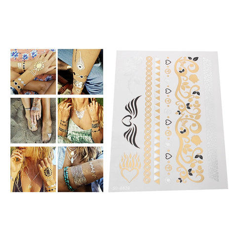 Sexy Sparkles Metallic Waterproof Temporary Tattoo Sticker Body Art Metallic Colors Jewelry... - Sexy Sparkles Fashion Jewelry - 2