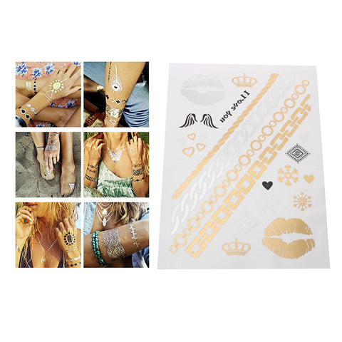 Sexy Sparkles Metallic Waterproof Temporary Tattoo Sticker Body Art Metallic Colors Jewelry... - Sexy Sparkles Fashion Jewelry - 2
