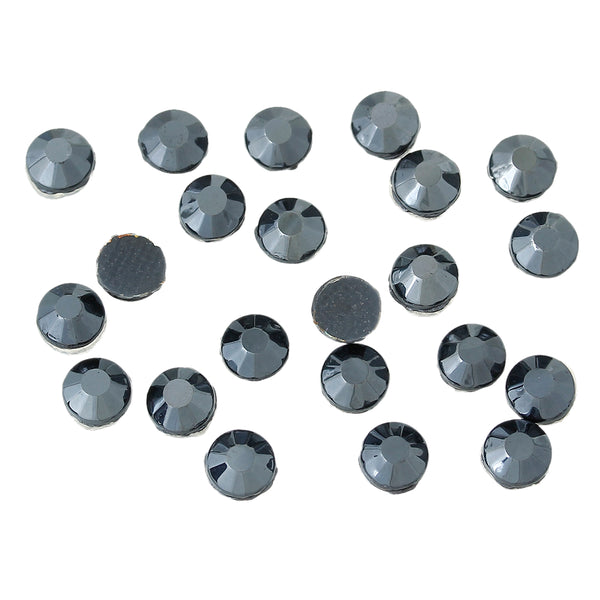 Sexy Sparkles DIY Iron on Fix Hot Flatback Rhinestones ss20 5mm (Black Silver)