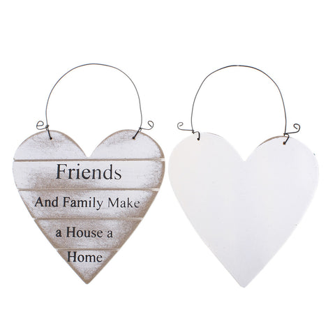 Heart Wood White "Friends and Family Make a House a Home" Decorative Wall Han... - Sexy Sparkles Fashion Jewelry - 2
