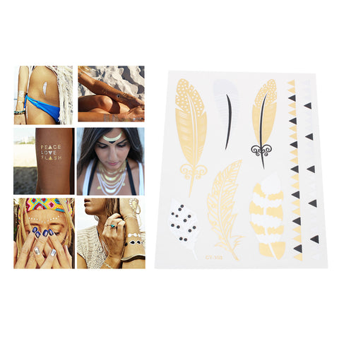 Sexy Sparkles Metallic Waterproof Temporary Tattoo Sticker Body Art Metallic Colors Jewelry... - Sexy Sparkles Fashion Jewelry - 2