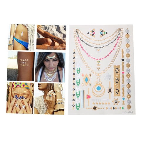 Sexy Sparkles Metallic Waterproof Temporary Tattoo Sticker Body Art Metallic Colors Jewelry... - Sexy Sparkles Fashion Jewelry - 3