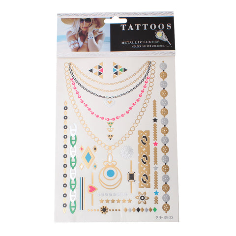Sexy Sparkles Metallic Waterproof Temporary Tattoo Sticker Body Art Metallic Colors Jewelry... - Sexy Sparkles Fashion Jewelry - 1