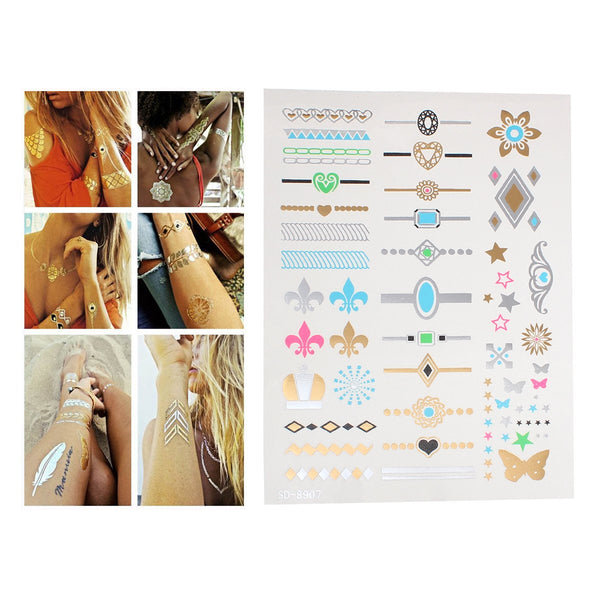 Sexy Sparkles Metallic Waterproof Temporary Tattoo Sticker Body Art Metallic Colors Jewelry... - Sexy Sparkles Fashion Jewelry - 1