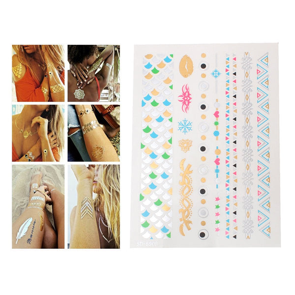 Sexy Sparkles Metallic Waterproof Temporary Tattoo Sticker Body Art Metallic Colors Jewelry... - Sexy Sparkles Fashion Jewelry - 1