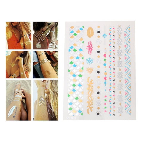 Sexy Sparkles Metallic Waterproof Temporary Tattoo Sticker Body Art Metallic Colors Jewelry... - Sexy Sparkles Fashion Jewelry - 1