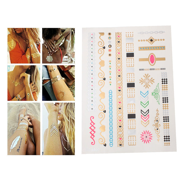 Sexy Sparkles Metallic Waterproof Temporary Tattoo Sticker Body Art Metallic Colors Jewelry...