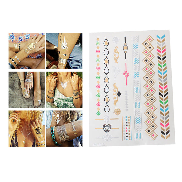 Sexy Sparkles Metallic Waterproof Temporary Tattoo Sticker Body Art Metallic Colors Jewelry... - Sexy Sparkles Fashion Jewelry - 1