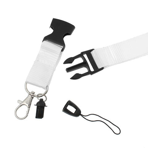 Sexy Sparkles ID Card Badge Neck Strap Lanyard Survival Buckle Clasp (White)
