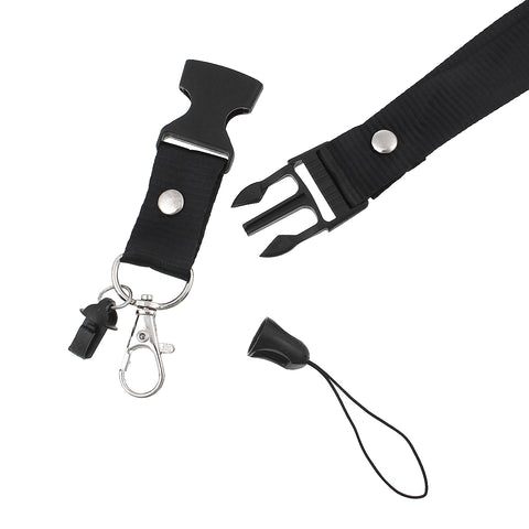 Sexy Sparkles ID Card Badge Neck Strap Lanyard Survival Buckle Clasp(Black)