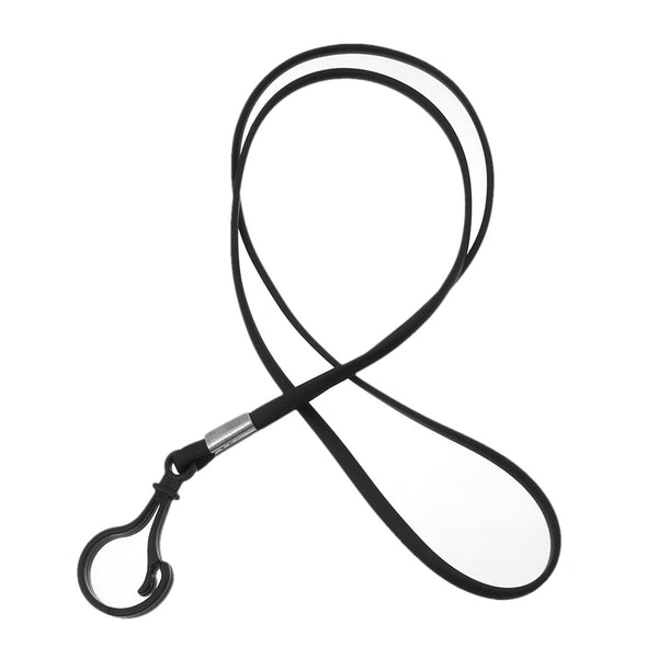 5 pcs Black Rubber ID Card Neck Badge Strap Lanyard - Sexy Sparkles Fashion Jewelry - 1