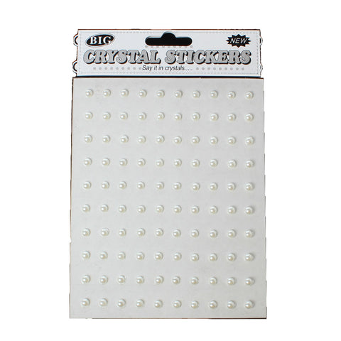 Sexy Sparkles 1 Sheet Acrylic Round Pearl Nail Art Decoration DIY Craft (White)