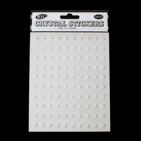 Sexy Sparkles 1 Sheet Acrylic Round Pearl Nail Art Decoration DIY Craft (White)