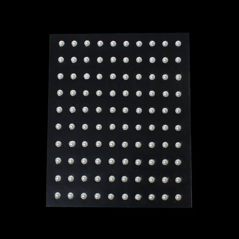 Sexy Sparkles 1 Sheet Acrylic Round Pearl Nail Art Decoration DIY Craft (White)