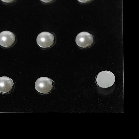 Sexy Sparkles 1 Sheet Acrylic Round Pearl Nail Art Decoration DIY Craft (White)