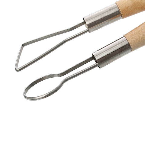 6 Pcs Set Double Ended Wire Ribbon with Natural Wood Handle Sculpting Clay Mo... - Sexy Sparkles Fashion Jewelry - 2