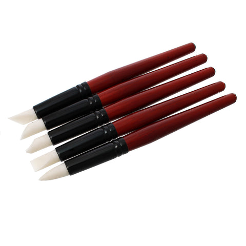 5 Pcs Set Rubber Wipe Out Brush Painting Tool for Polymer Clay Sculpting - Sexy Sparkles Fashion Jewelry - 1