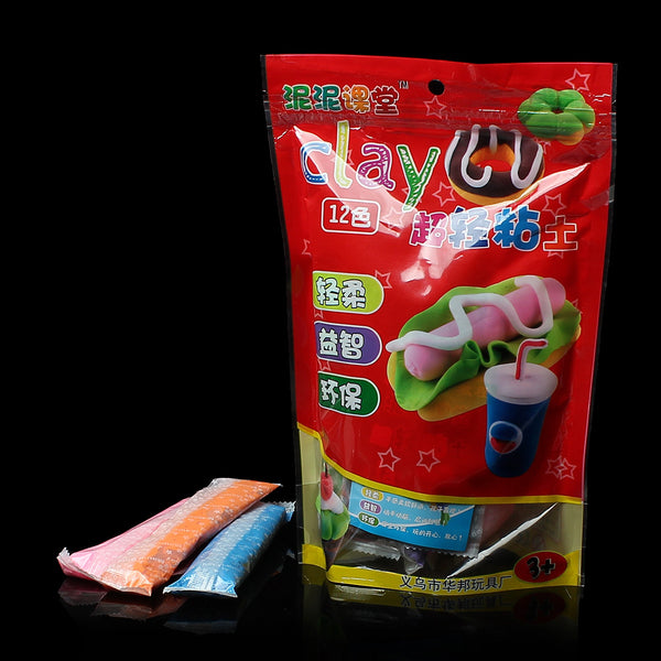 12 Pcs Set Multicolor Soft Polymer Modeling Clay DIY Craft