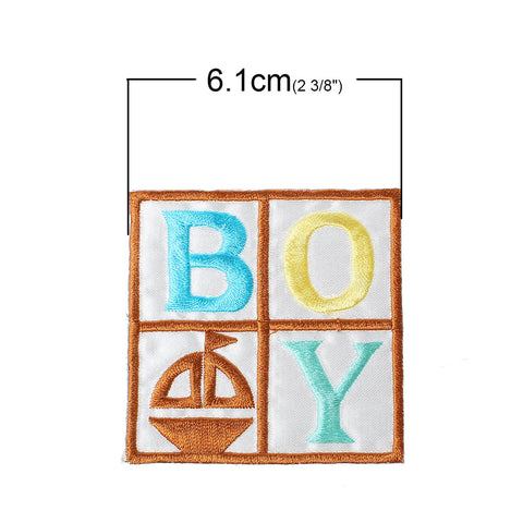 10 Pcs BOY Square Multicolor Pattern Embroidered Cloth Iron on Patches Appliq... - Sexy Sparkles Fashion Jewelry - 2