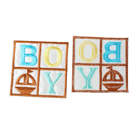 10 Pcs BOY Square Multicolor Pattern Embroidered Cloth Iron on Patches Appliq... - Sexy Sparkles Fashion Jewelry - 3