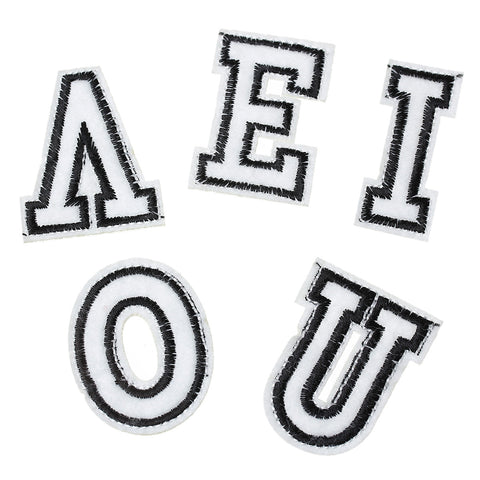 10 Pcs Black and White Alphabet Letters Embroidered Cloth Iron on Patches App... - Sexy Sparkles Fashion Jewelry - 1