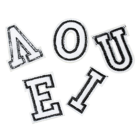 10 Pcs Black and White Alphabet Letters Embroidered Cloth Iron on Patches App... - Sexy Sparkles Fashion Jewelry - 2