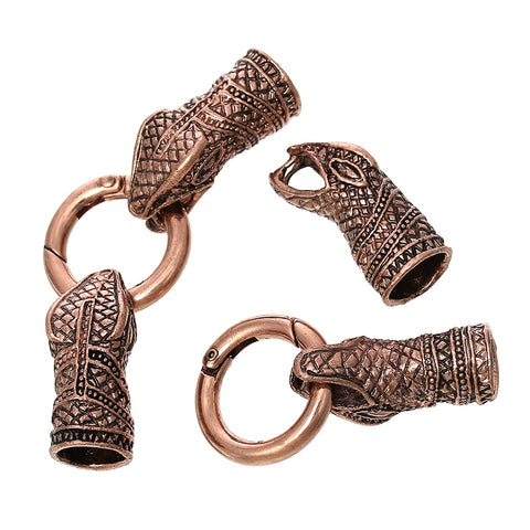 1 Pc Snake Hook Clasp Antique Copper for Leather Bracelet 2-7/8" Fits 10.5mm ... - Sexy Sparkles Fashion Jewelry - 3