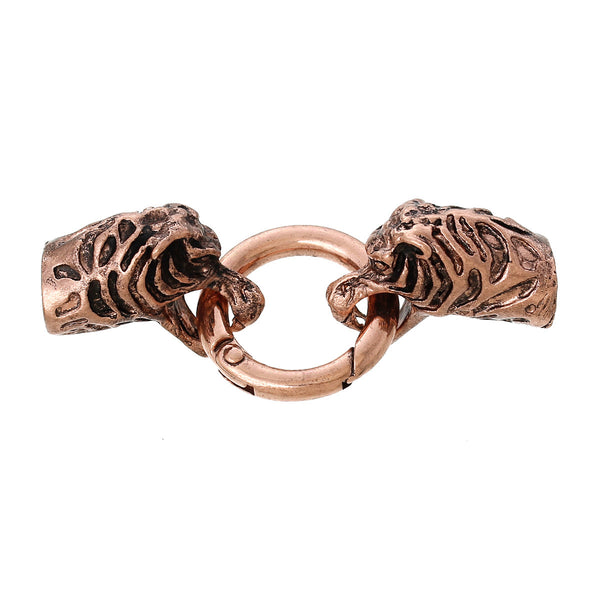 1 Pc Leopard Head Hook Clasp Antique Copper for Leather Bracelet 2-4/8" Fits ... - Sexy Sparkles Fashion Jewelry - 1
