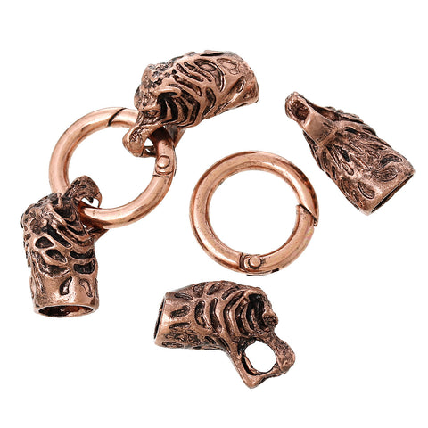 1 Pc Leopard Head Hook Clasp Antique Copper for Leather Bracelet 2-4/8" Fits ... - Sexy Sparkles Fashion Jewelry - 3