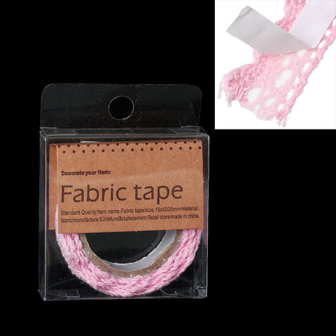 Sexy Sparkles Fabric Adhesive Scrapbooking Craft Decoration Gift Sticker Tape 1 Roll (Pink)