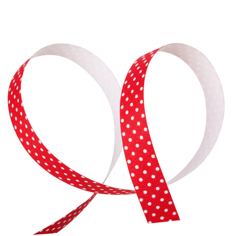 Sexy Sparkles Fabric Adhesive Scrapbooking Craft Decoration Gift Sticker Tape 1 Roll (Red with white polka dots)