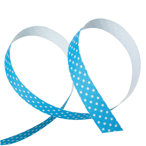 Sexy Sparkles Fabric Adhesive Scrapbooking Craft Decoration Gift Sticker Tape 1 Roll (Skyblue with white polka dots)