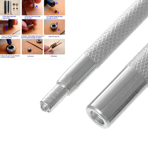 2 Pcs. Leathercraft Cylinder Silver Tone Die Punch Snap Rivet Button Setter T... - Sexy Sparkles Fashion Jewelry - 2