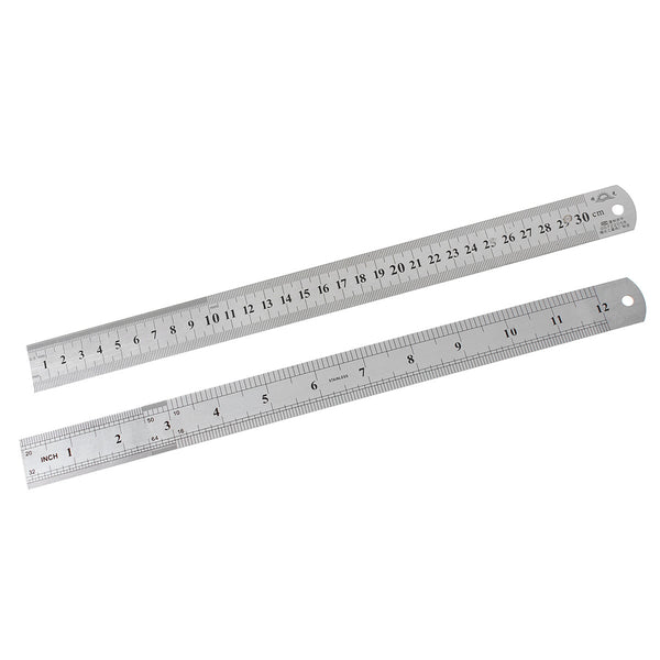Straight Steel Ruler Styling Design Craft Sewing Tool 30cm - 12in
