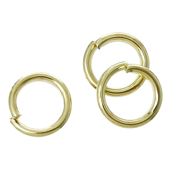 Open Jump Ring Circle Ring Findings Gold Plated 6mm 1000 Pcs