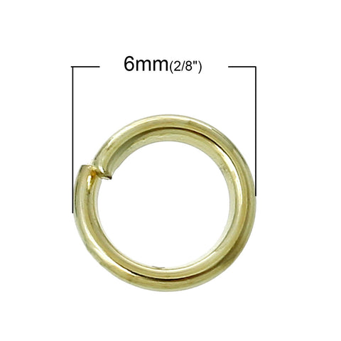 Open Jump Ring Circle Ring Findings Gold Plated 6mm 1000 Pcs - Sexy Sparkles Fashion Jewelry - 3