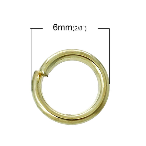 Open Jump Ring Circle Ring Findings Gold Plated 6mm 1000 Pcs - Sexy Sparkles Fashion Jewelry - 3