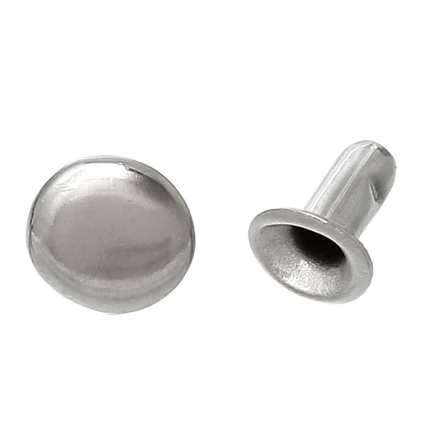 Metal Round Snap Fastener Button Silver Tone 7mm X 5mm 500 Sets