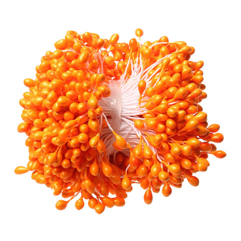 Sexy Sparkles 2 Bundle of Pearlized Artificial Flower Stamen 2-3/8" Approx. 164 Pcs (Orange)