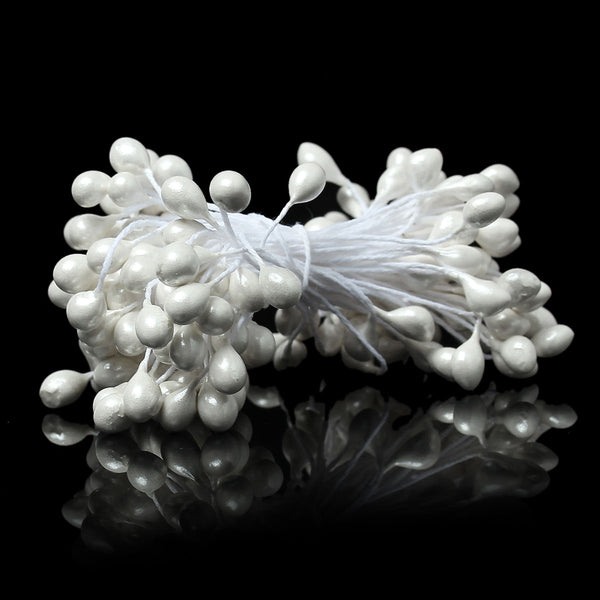 Sexy Sparkles 2 Bundle of Pearlized Artificial Flower Stamen 2-3/8" Approx. 164 Pcs (White)