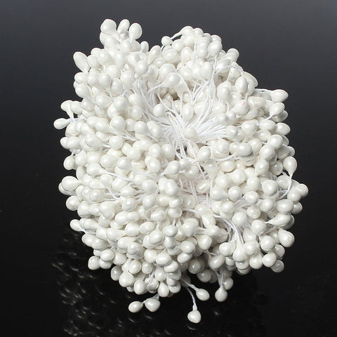 Sexy Sparkles 2 Bundle of Pearlized Artificial Flower Stamen 2-3/8" Approx. 164 Pcs (White)