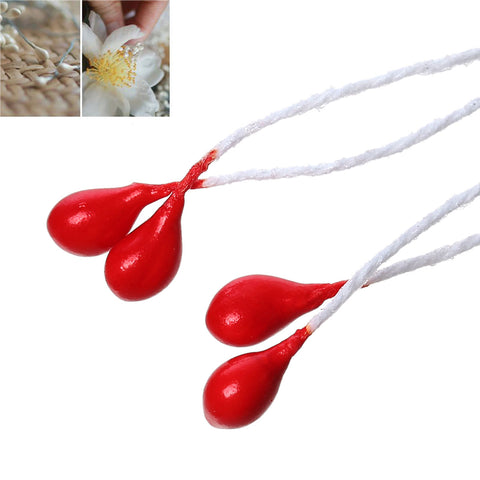 Sexy Sparkles 2 Bundle of Pearlized Artificial Flower Stamen 2-3/8" Approx. 164 Pcs (Red)