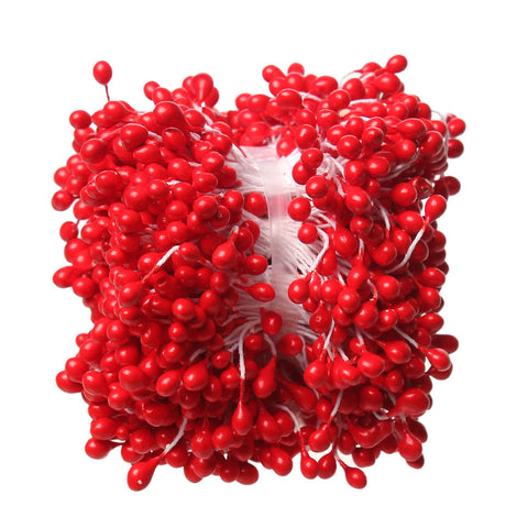 Sexy Sparkles 2 Bundle of Pearlized Artificial Flower Stamen 2-3/8" Approx. 164 Pcs (Red)